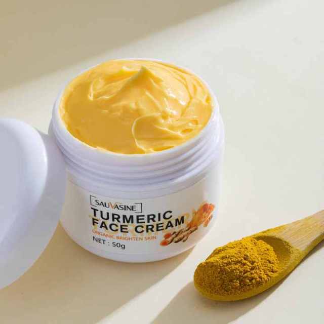 Wholesale OEM Organic Vegan Turmeric Face Cream Skin Lightening Whitening Acne Relief Anti-Aging Lightening Dark Spots for Women
