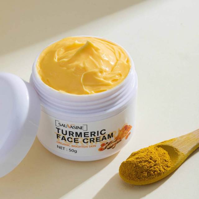 Wholesale OEM Organic Vegan Turmeric Face Cream Skin Lightening Whitening Acne Relief Anti-Aging Lightening Dark Spots for Women