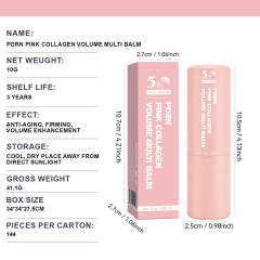 OEM Private Label Moisturizing PDRN PINK COLLAGEN VOLUME Multi Balm Organic Lip Skin Care Vitamin E Salmon Grass-fed Beef Tallow