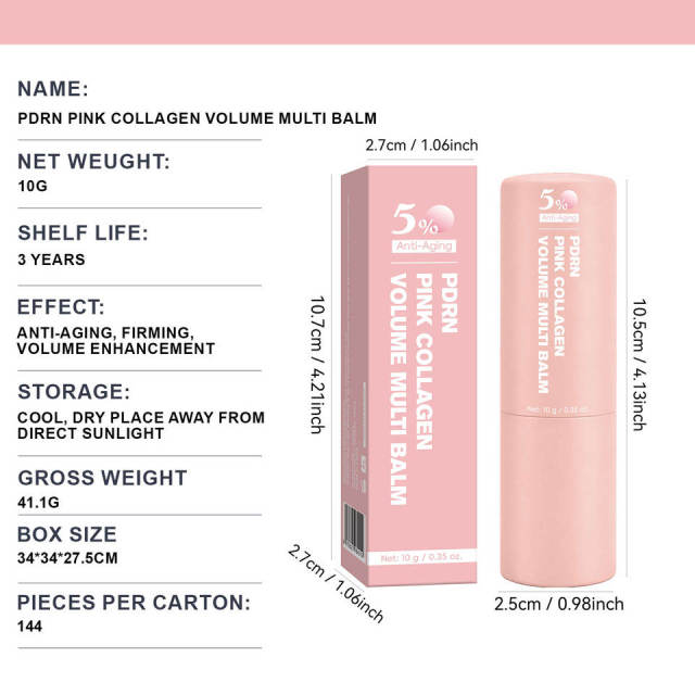 OEM Private Label Moisturizing PDRN PINK COLLAGEN VOLUME Multi Balm Organic Lip Skin Care Vitamin E Salmon Grass-fed Beef Tallow