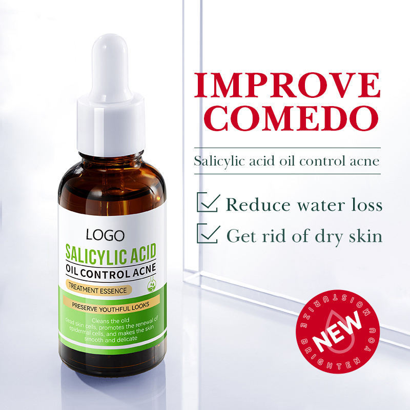 Private Label Organic OEM Herbal Anti-Aging Salicylic Acid for Control Acne-removing Repair Lightening Acne Mark Face Serum