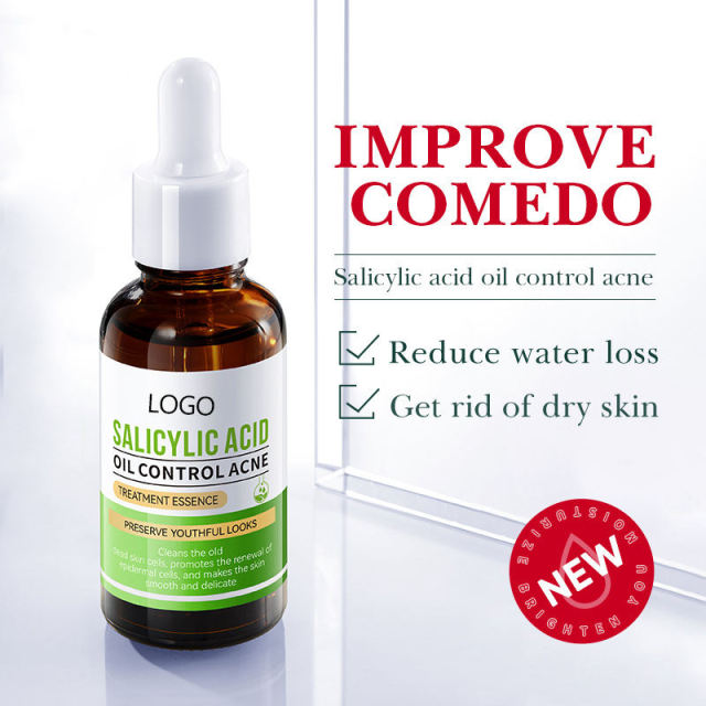 Private Label Organic OEM Herbal Anti-Aging Salicylic Acid for Control Acne-removing Repair Lightening Acne Mark Face Serum