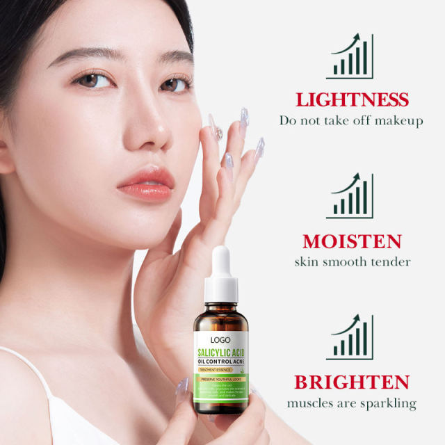 Private Label Organic OEM Herbal Anti-Aging Salicylic Acid for Control Acne-removing Repair Lightening Acne Mark Face Serum