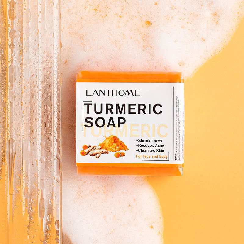 Hot Sale Herbal Organic Acne Bar Natural Skin Care Logo Turmeric Handmade Face Soap Deep Clean All Skin Types