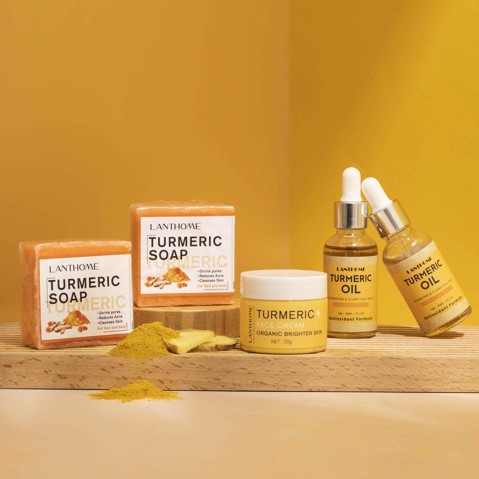 Hot Sale Herbal Organic Acne Bar Natural Skin Care Logo Turmeric Handmade Face Soap Deep Clean All Skin Types