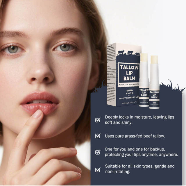 Beef Tallow Lip Therapy Moisturizing Liquid Lip Balms Dry Skin Premium High Quality Products
