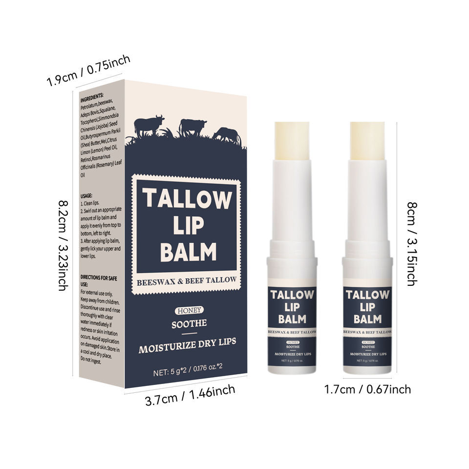 Beef Tallow Lip Therapy Moisturizing Liquid Lip Balms Dry Skin Premium High Quality Products