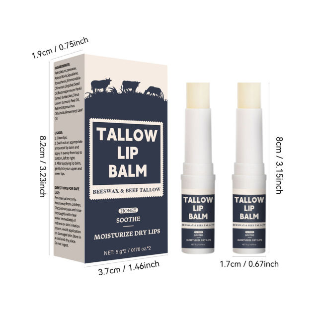 Beef Tallow Lip Therapy Moisturizing Liquid Lip Balms Dry Skin Premium High Quality Products