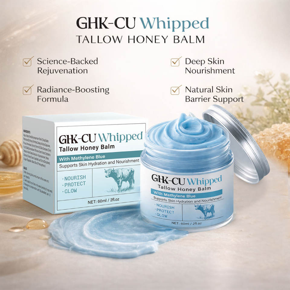 OEM Private Label GHK-CU Green Tea Whipped Honey & Grass Fed Beef Tallow Anti-Aging Skin Care Cream