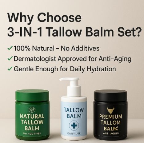 Set Three Natural Beef Tallow Paste Creams Kojic Acid Collagen Vitamin C for Anti-Wrinkle Skin Care-Bulk Purchase Packaging for