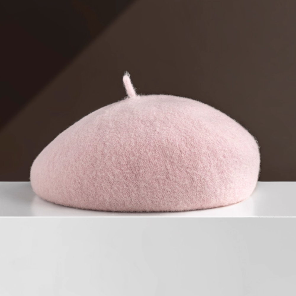 Retro wool woolen hat for children in autumn and winter, big head circumference to show off face, stingy and versatile hat