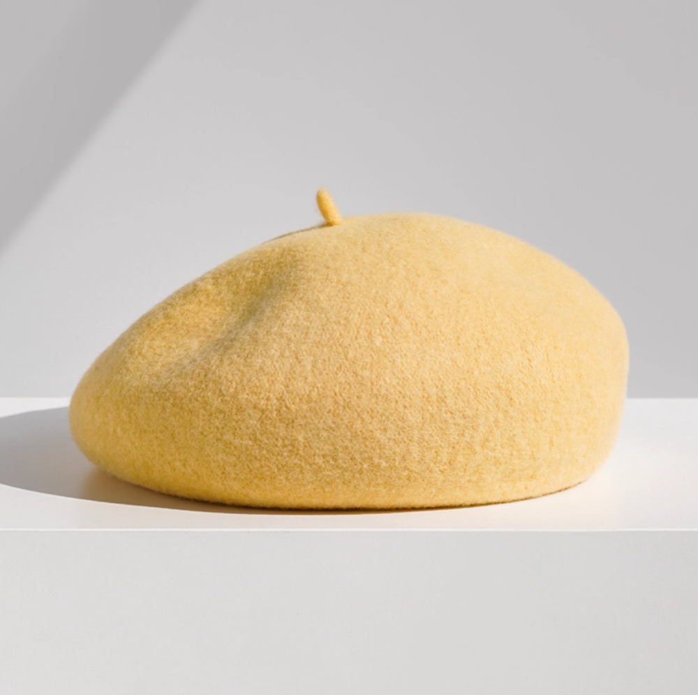 Retro wool woolen hat for children in autumn and winter, big head circumference to show off face, stingy and versatile hat