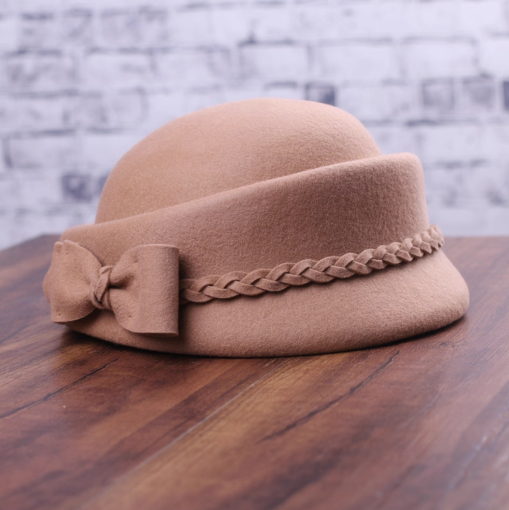 White moonlight heiress small hat, fashionable temperament, socialite wool hat