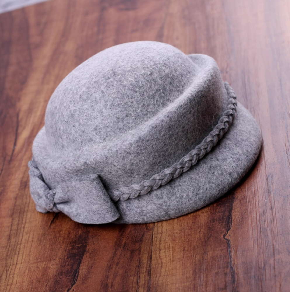 White moonlight heiress small hat, fashionable temperament, socialite wool hat