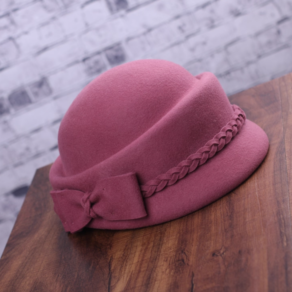 White moonlight heiress small hat, fashionable temperament, socialite wool hat