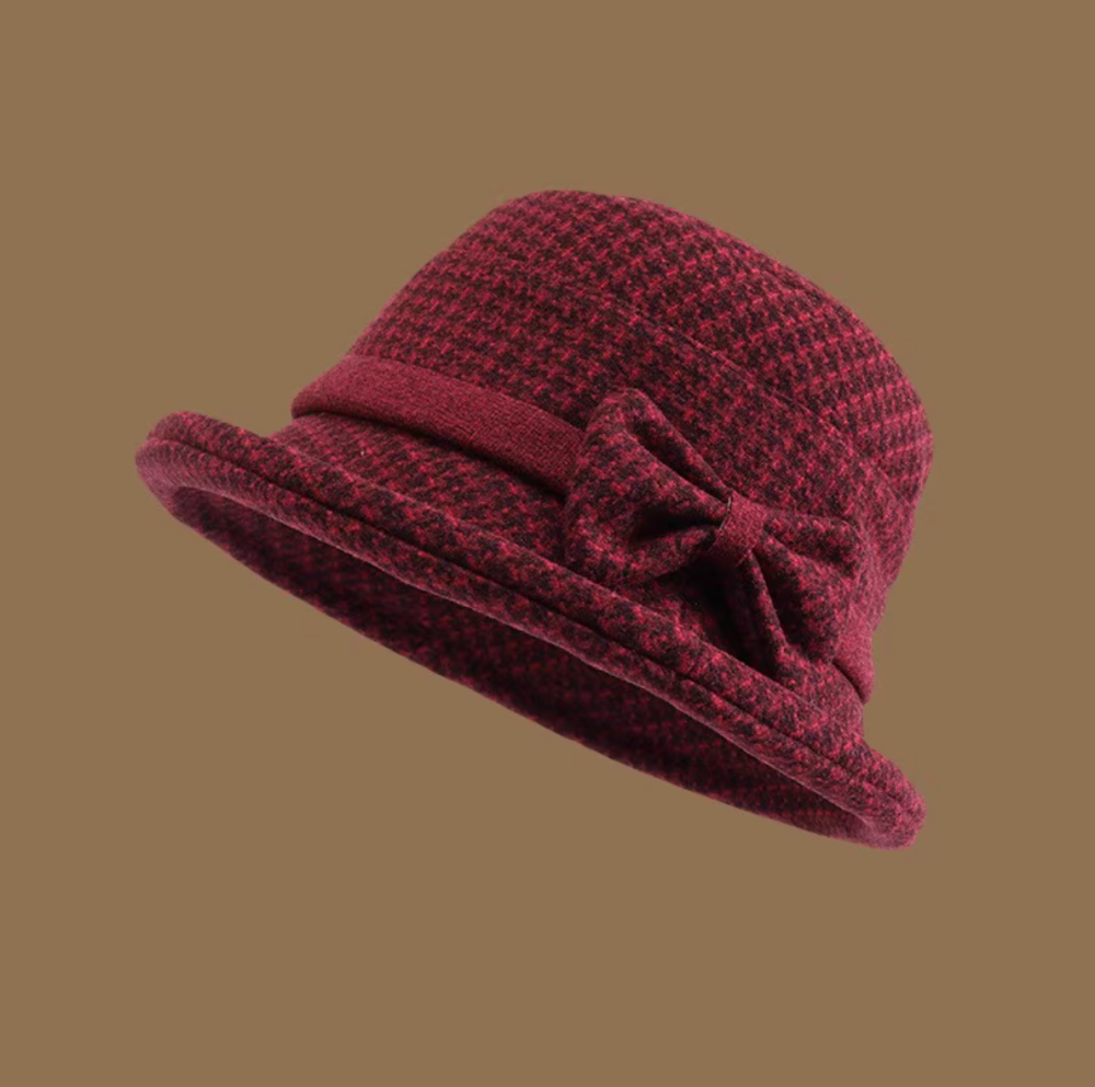 Woolen top hat, women's autumn and winter temperament, socialite style, fisherman hat