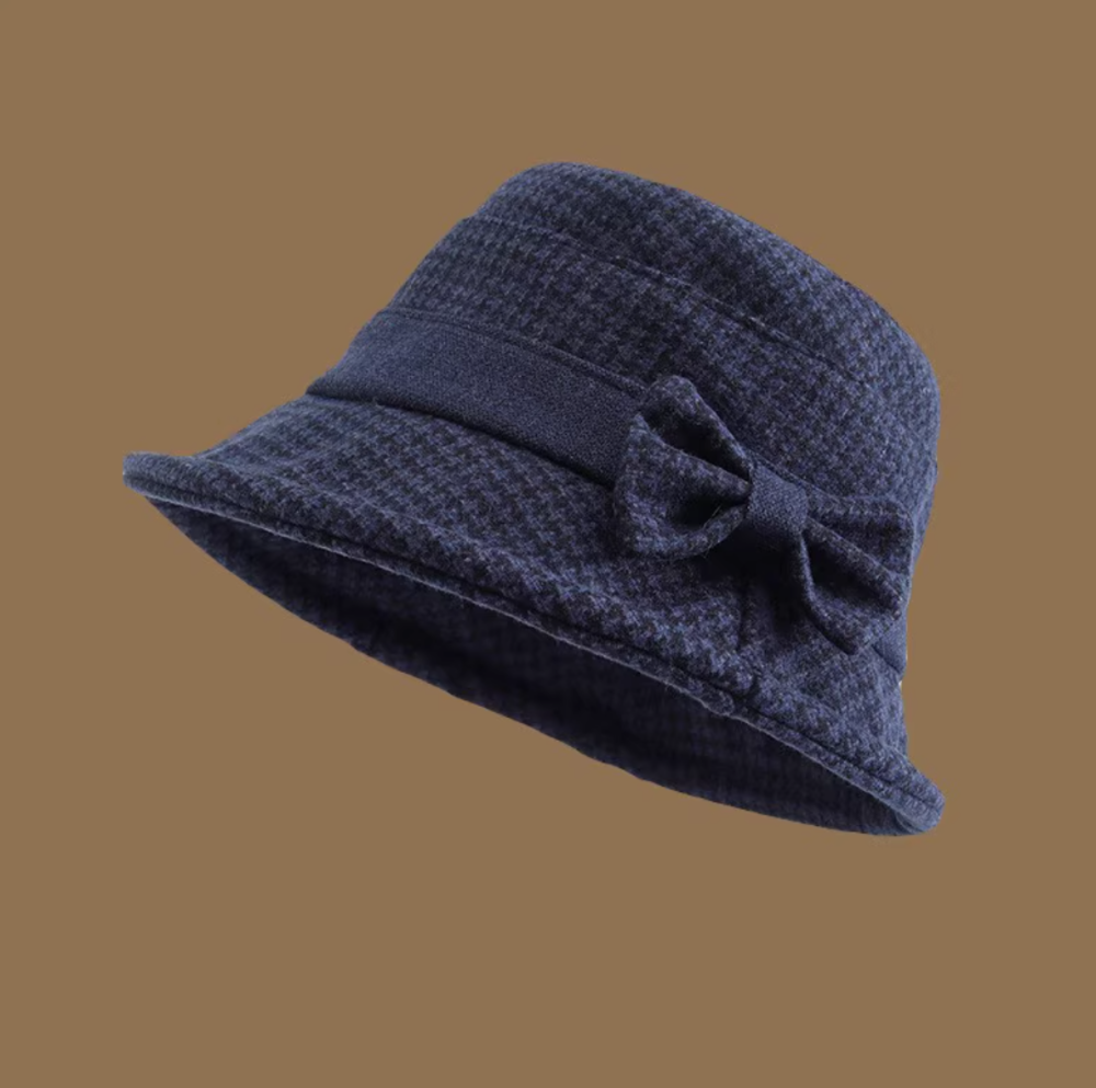 Woolen top hat, women's autumn and winter temperament, socialite style, fisherman hat