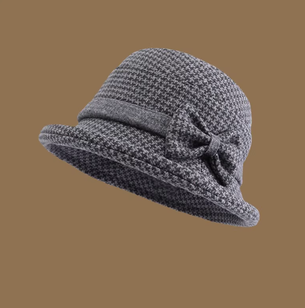 Woolen top hat, women's autumn and winter temperament, socialite style, fisherman hat