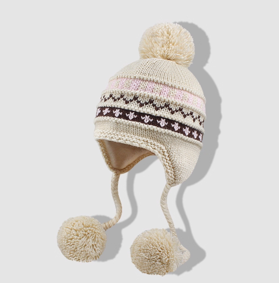 Retro Knitted Hat with Big Head, Women's Autumn and Winter Thickened Warmth, Ear Protection, Baotou, Knitted Hat