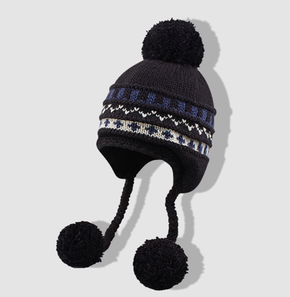 Retro Knitted Hat with Big Head, Women's Autumn and Winter Thickened Warmth, Ear Protection, Baotou, Knitted Hat