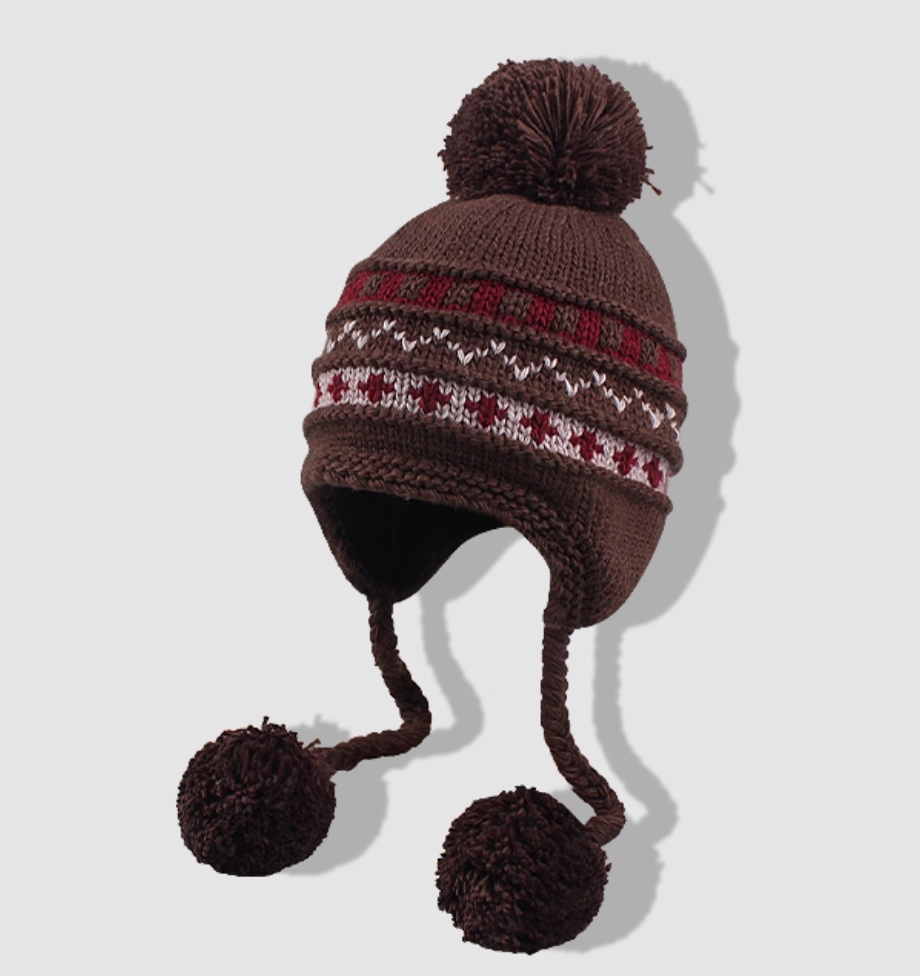 Retro Knitted Hat with Big Head, Women's Autumn and Winter Thickened Warmth, Ear Protection, Baotou, Knitted Hat