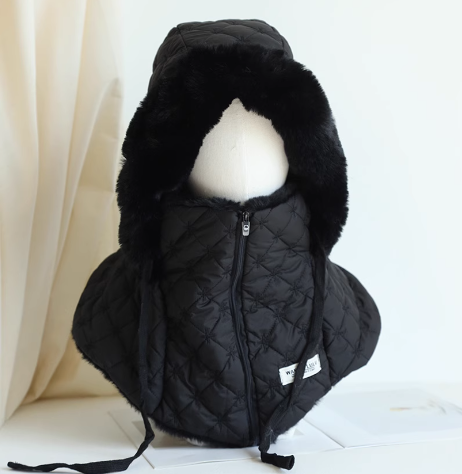 Plush hat, children's winter ear protection, thickened warm cover, head scarf, cold proof hat