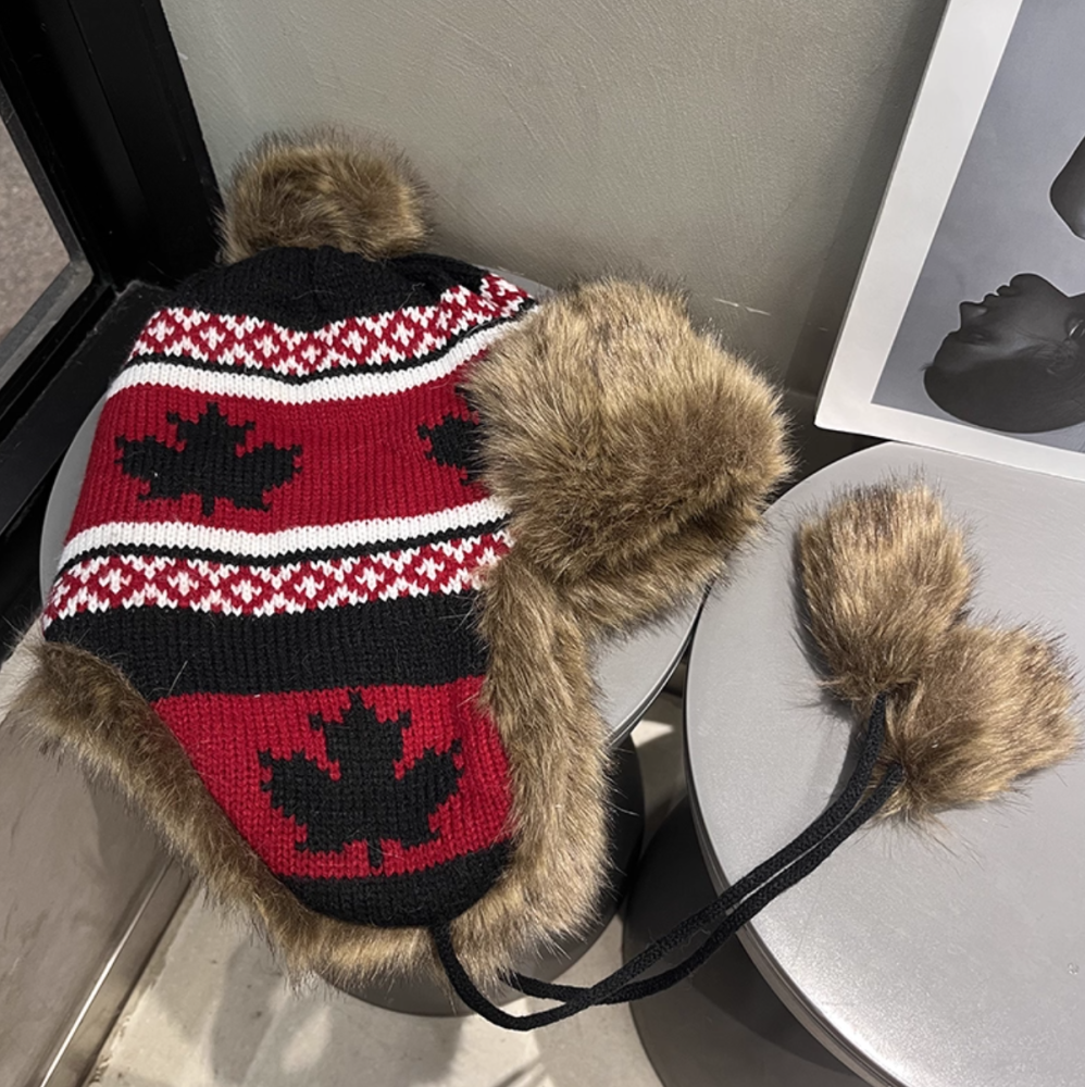 Knitted hat for autumn and winter, small face and ear protection, warm and cold proof, thick hat
