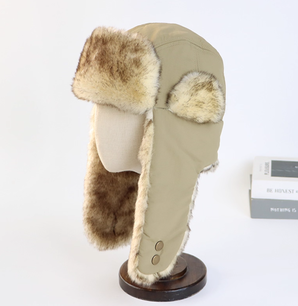 Winter hat retro warm and plush ear protection hat