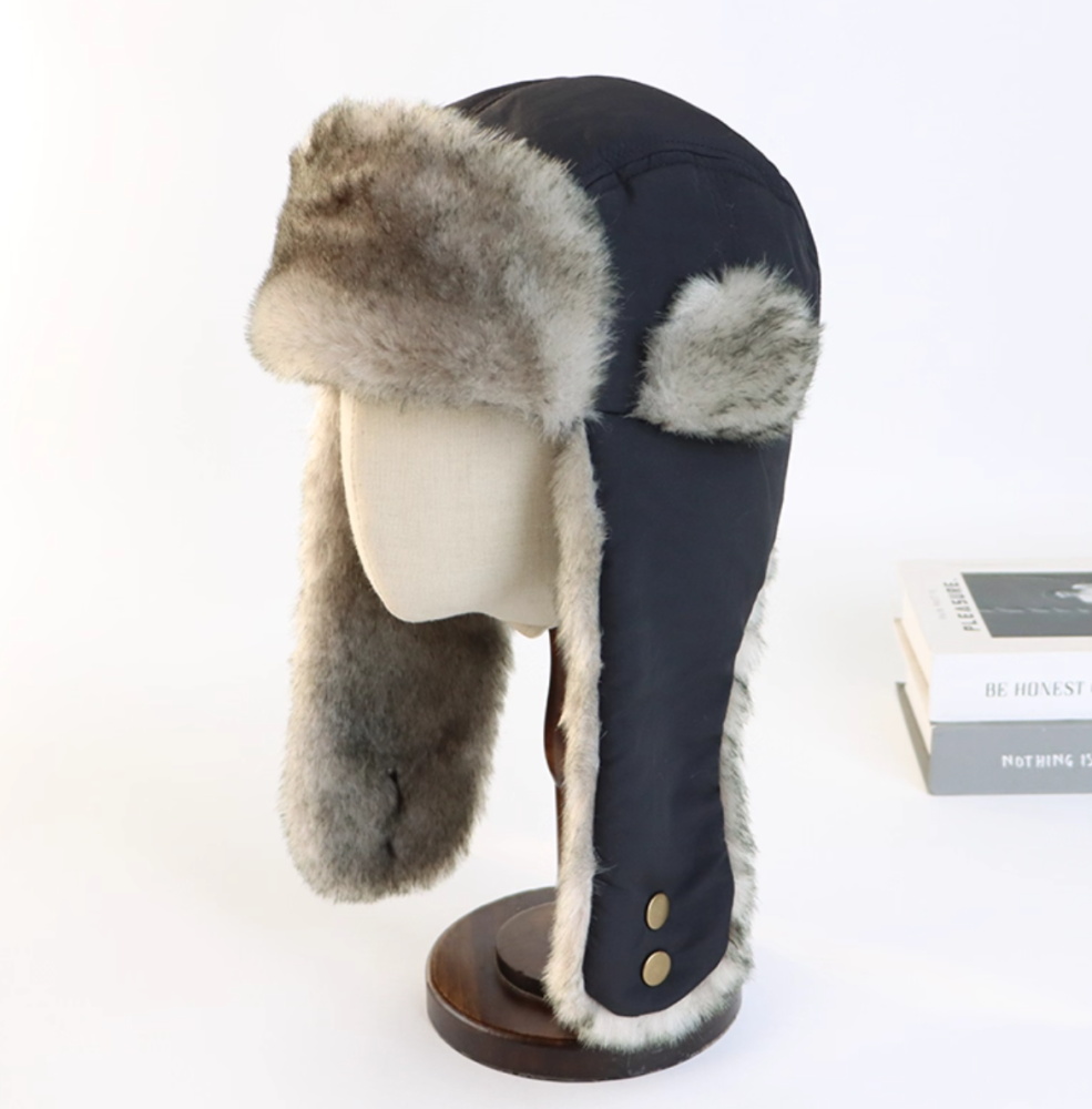 Winter hat retro warm and plush ear protection hat
