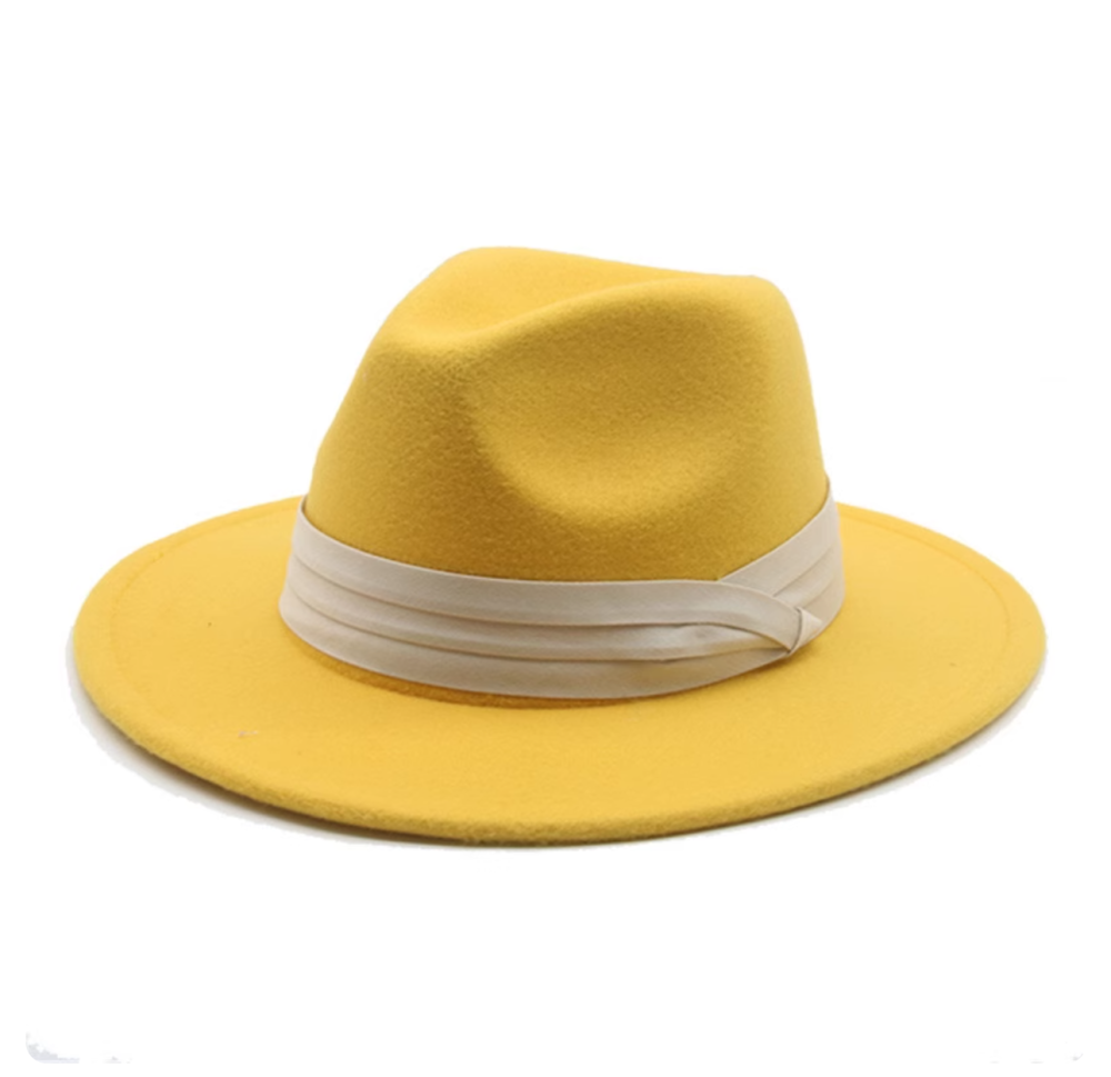 Gentleman British retro Panama brimmed wool top hat, wide brimmed suit, jazz hat