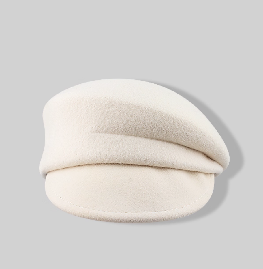 Big head circumference top hat Hepburn style wool heiress hat socialite solid color warm temperament hat