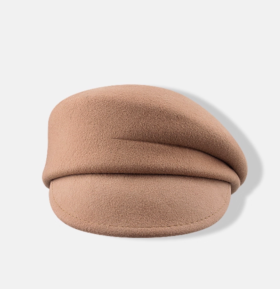 Big head circumference top hat Hepburn style wool heiress hat socialite solid color warm temperament hat