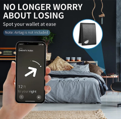 سلسلة حوامل بطاقات AirTag RFID المصنوعة من ألياف الكربون