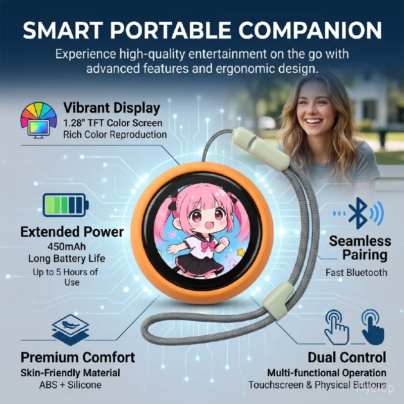 kingminson-Electronic Badge-Bluetooth TFT Screen Smart Display Badge