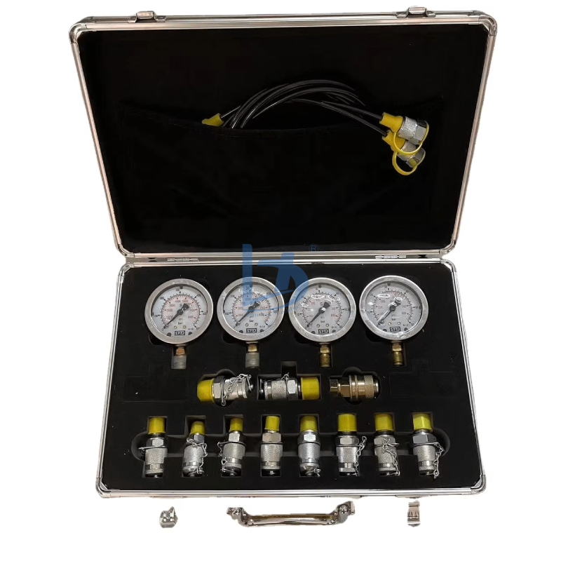 Hydraulic test Kit Gold Box 4 test Hose 4 Pressure Gauge 11 test Joint