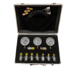 Mechanical Hydraulic Diagnostic Tool Hydraulic Pressure Gauge test Kit Silver Box 3 test Hose 3 Pressure Gauge 9 test Joint