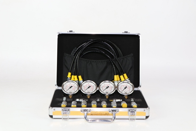 Hydraulic Pressure test Kit Gold Box 4 test Hose 4 Pressure Gauge 10 test Joint 3 Tee  Joint