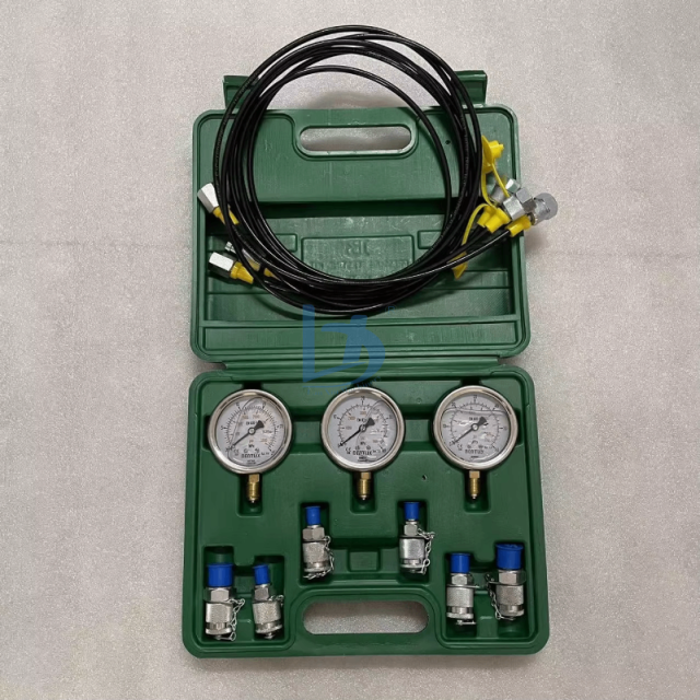 Hydraulic Pressure Gauge Green Box 3 test Hose 3 Pressure Gauge6 test Joint