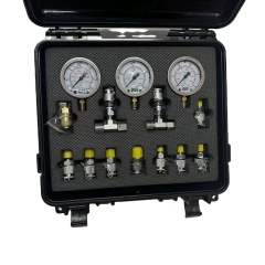 Hydraulic Pressure Gauge 3 test Hose 3 Pressure Gauge 9 test Joint 2 Tee  Joint Hydraulic test Kit