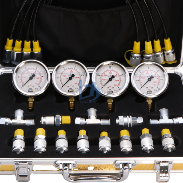Hydraulic Pressure test Kit Gold Box 4 test Hose 4 Pressure Gauge 10 test Joint 3 Tee  Joint