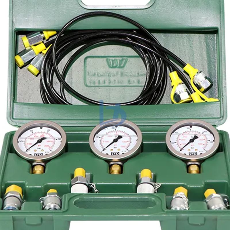 Excavator Spare Parts Hydraulic Pressure Gauge  3 test Hose 3 Pressure Gauge6 test Joint Hydraulic test Tool