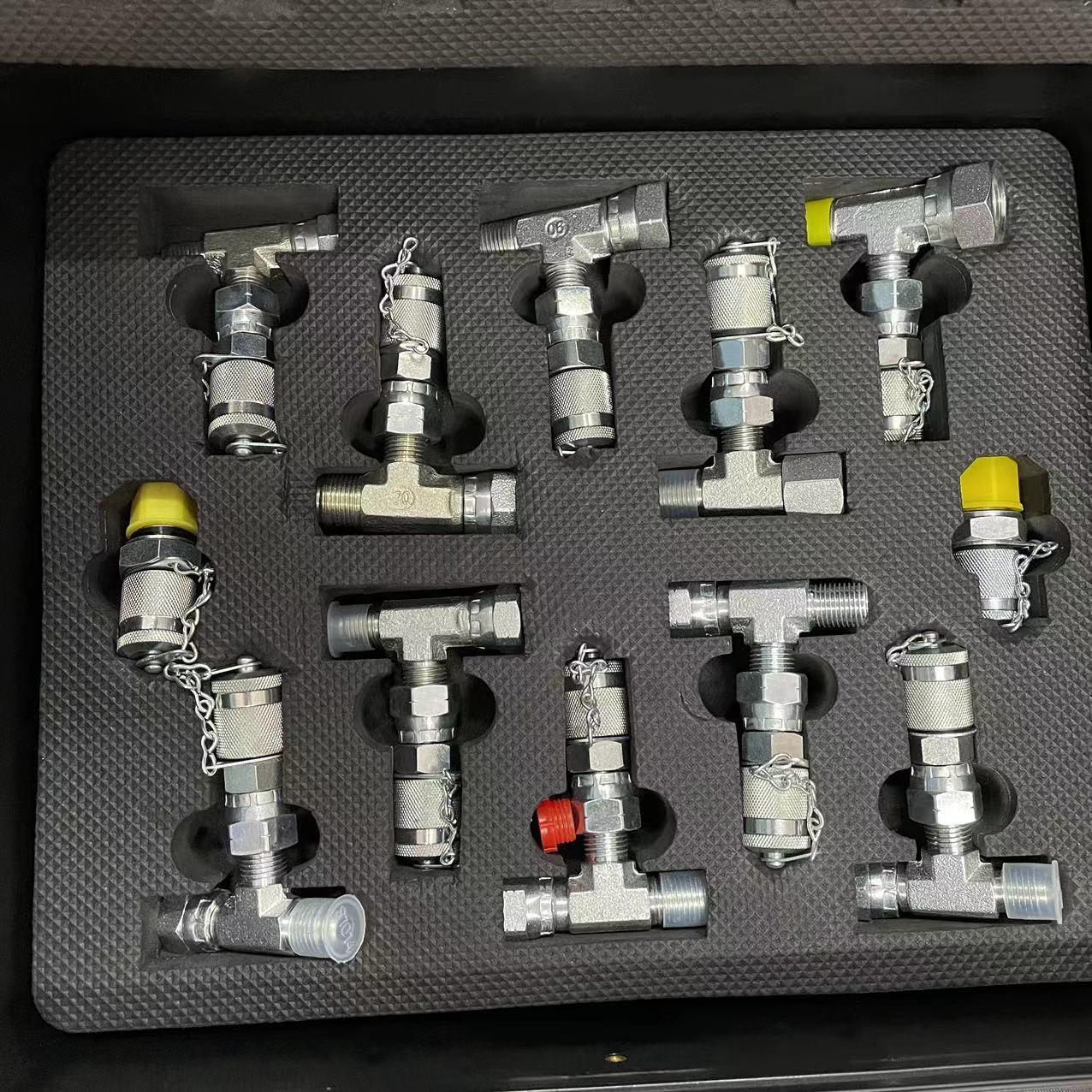 Hydraulic test Kit 3 test Hose 3 Pressure Gauge 11 test Joint 12 Tee  Joint