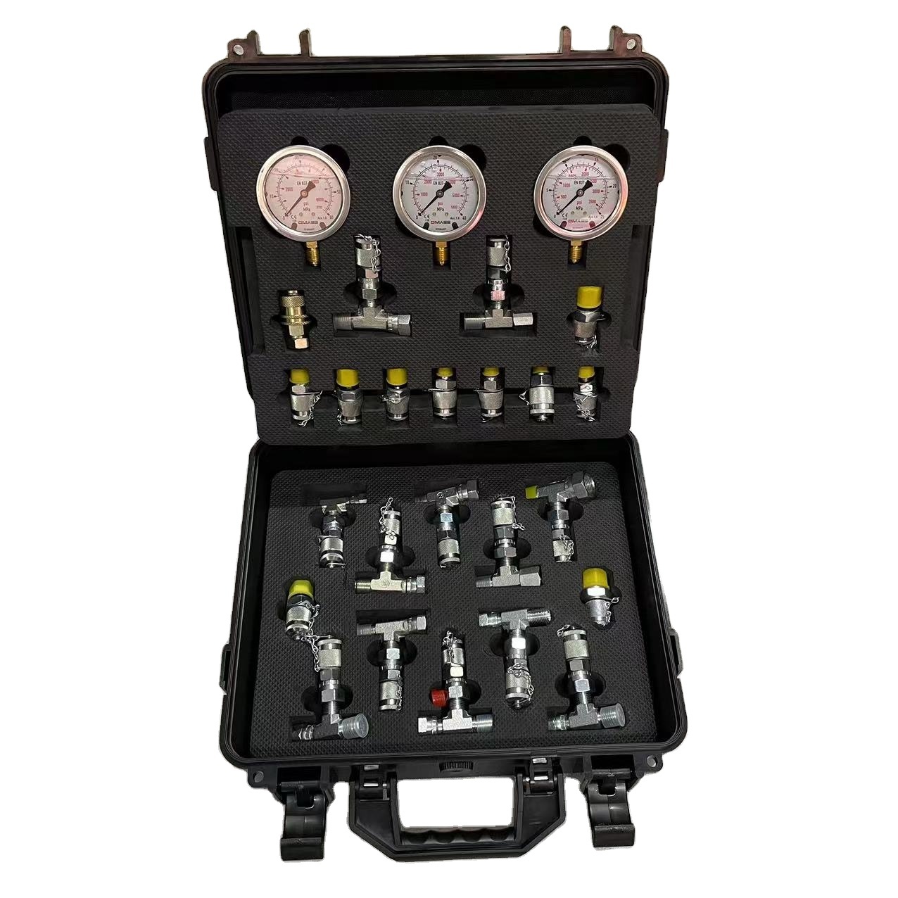 Hydraulic test Kit 3 test Hose 3 Pressure Gauge 11 test Joint 12 Tee  Joint