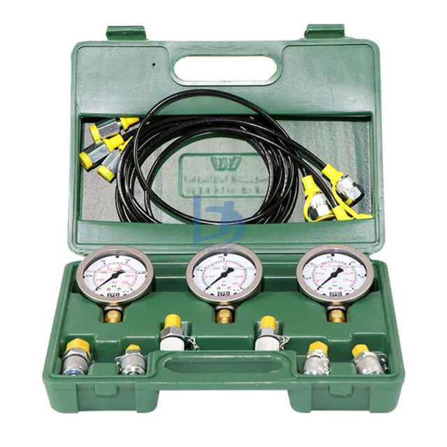 Excavator Spare Parts Hydraulic Pressure Gauge  3 test Hose 3 Pressure Gauge6 test Joint Hydraulic test Tool