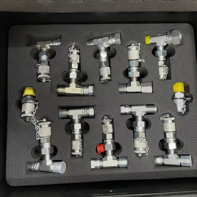 Hydraulic test Kit 3 test Hose 3 Pressure Gauge 11 test Joint 12 Tee  Joint