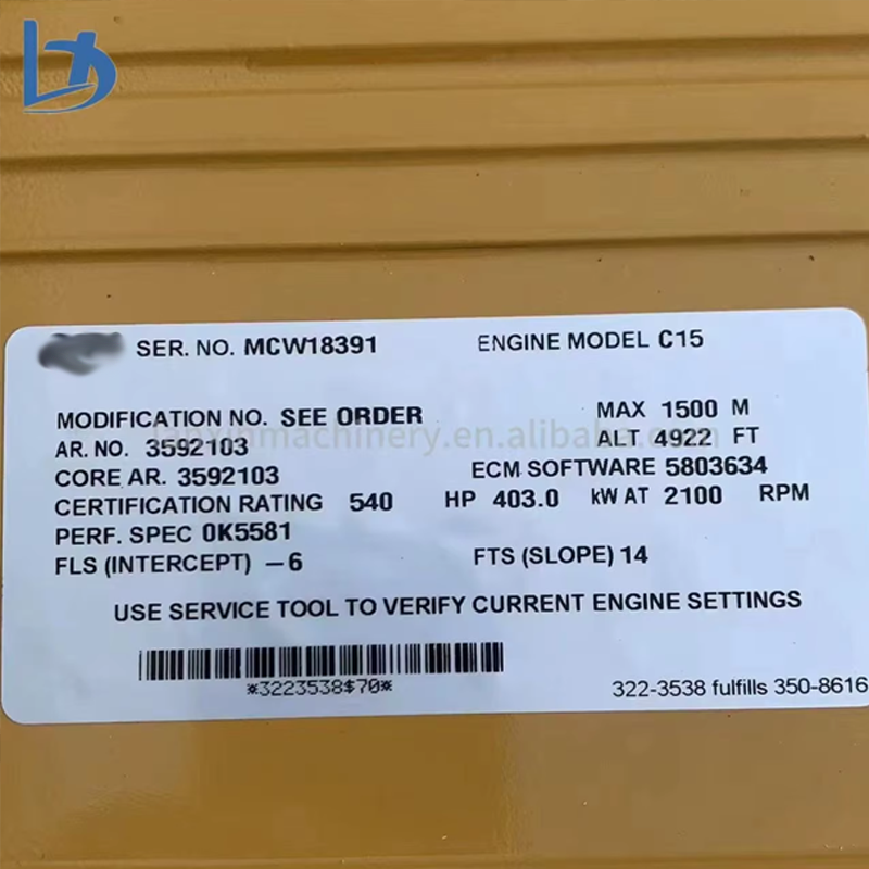 Excavator Parts C15  Engine Assembly C15 Diesel Engine Assembly 3592103 for CAT C15 Engine