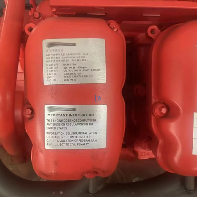 Original Factory Brand-new Excavator Engine Red 8-cylinder DC16 Engine Assembly 1173049 Has a High Power Speed of 425KW/1900RPM