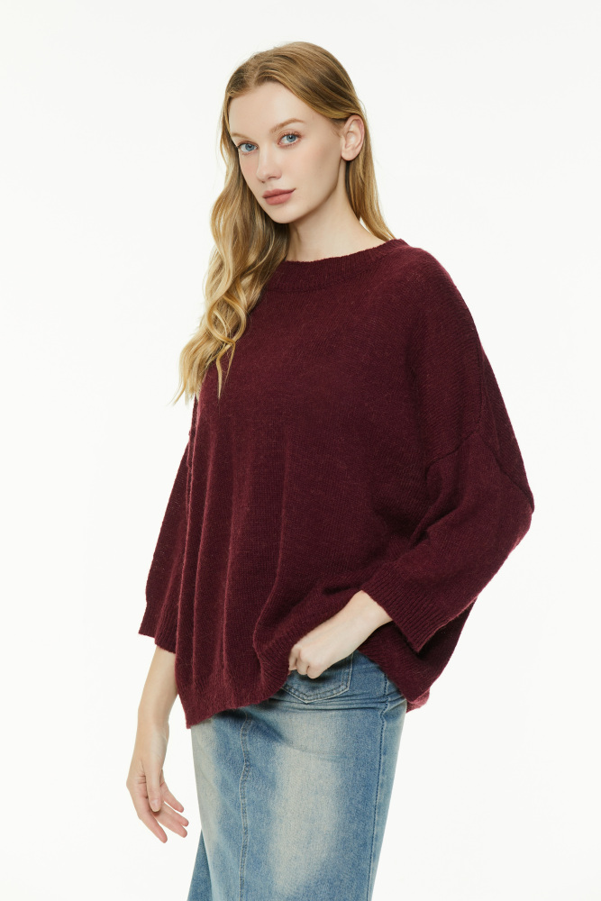 Vintage Red Oversized Knit Sweater