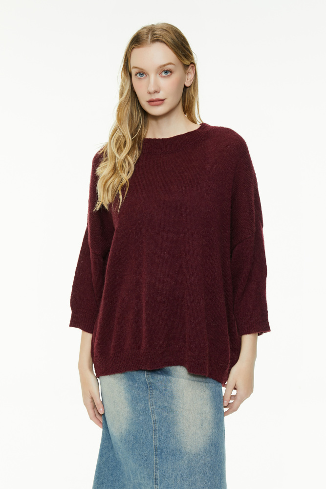Vintage Red Oversized Knit Sweater