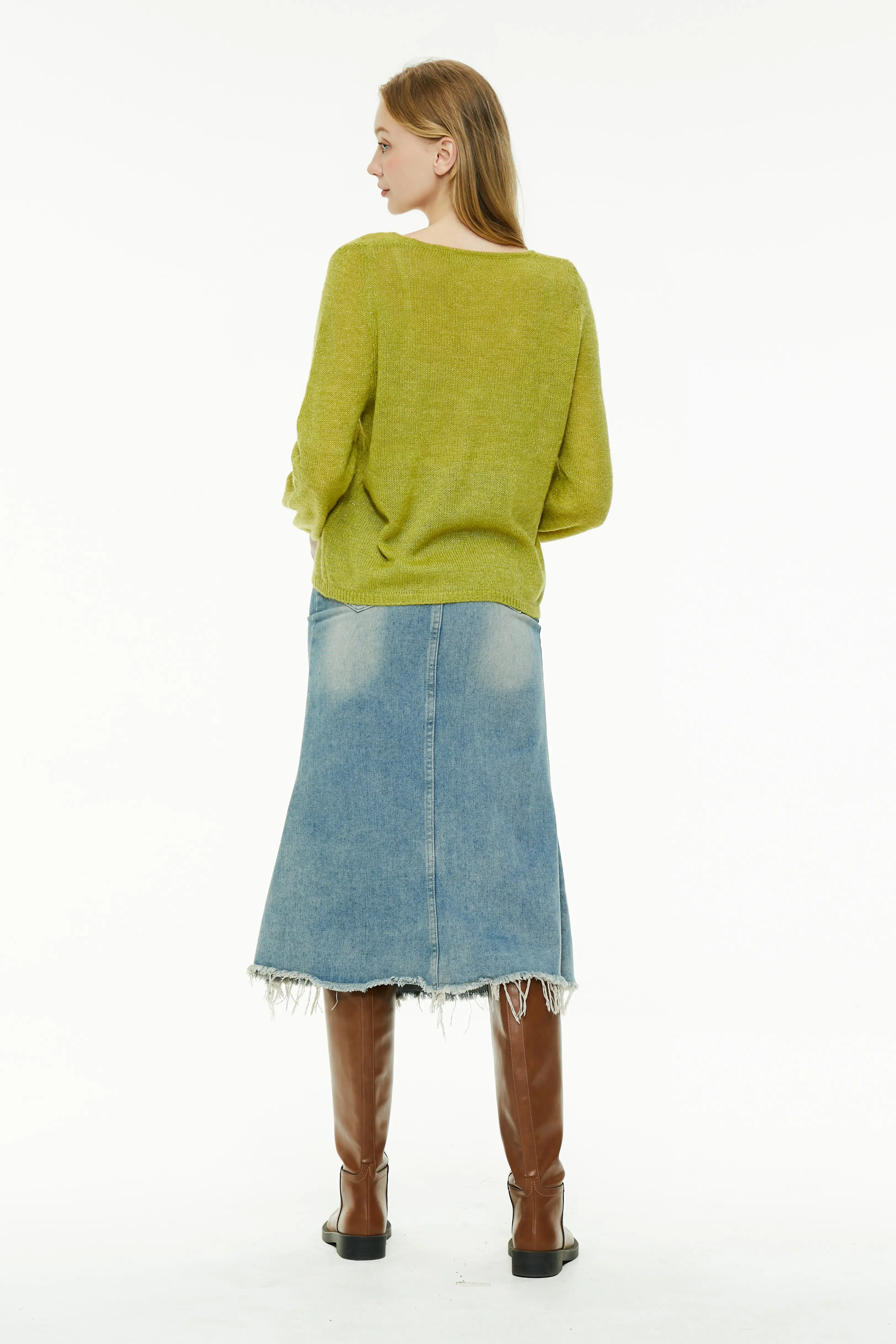 Casual Loose Fit V-Neck Knit Sweater